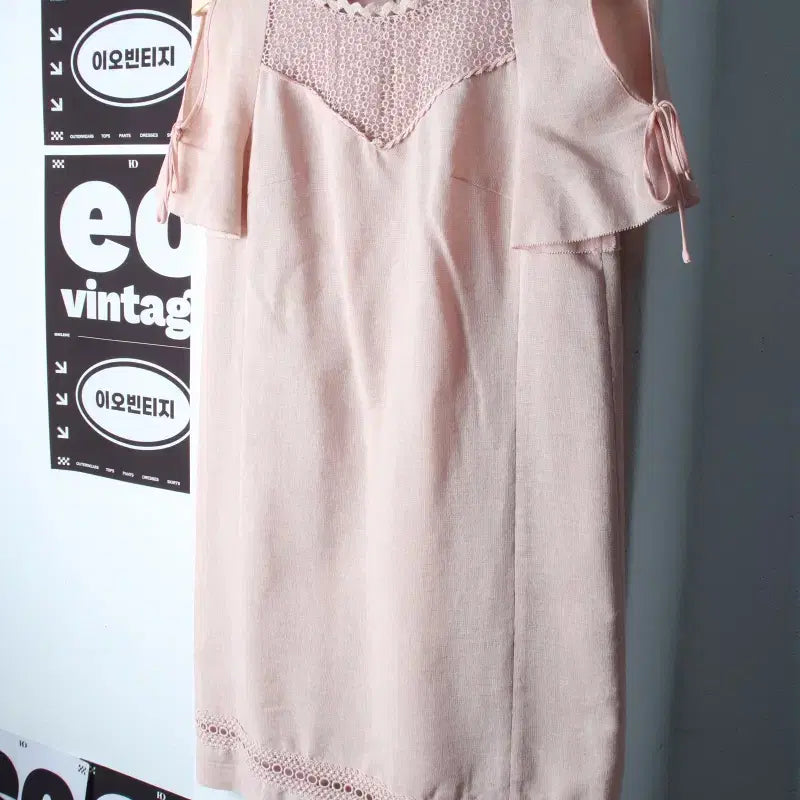 [BUNJANG] Olive des Olive Pink Off-Shoulder Half-Sleeve Dress / W(L) 올리브데올리브 드레스 원피스 반소매 핑크 오프숄더-H36100