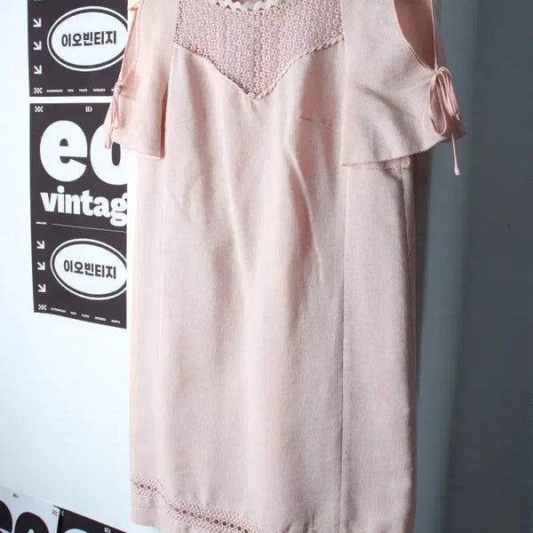 [BUNJANG] Olive des Olive Pink Off-Shoulder Half-Sleeve Dress / W(L) 올리브데올리브 드레스 원피스 반소매 핑크 오프숄더-H36100