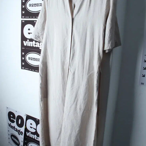 [BUNJANG] Uniqlo Linen Short Sleeve Shirt Dress (H36103) / W(S-M) 유니클로 드레스 원피스 반소매 셔츠 린넨 마-H36103