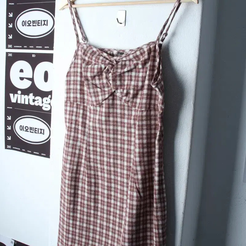 [BUNJANG] W(M) Cider Dress Sleeveless Check Brown / W(M) 사이더 드레스 원피스 새상품 민소매 체크 브라운-H36109