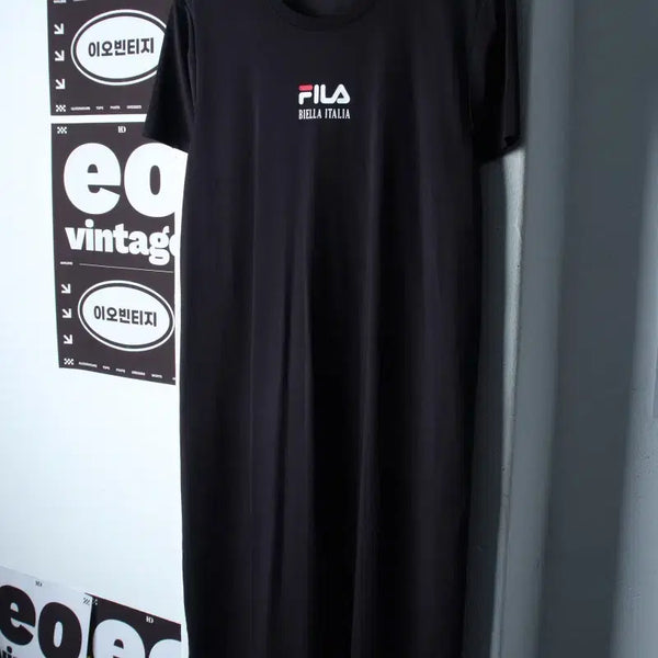 [BUNJANG] Fila Functional Black Long Dress / W(M) 휠라 드레스 원피스 반소매 기능성 블랙 롱-H36112