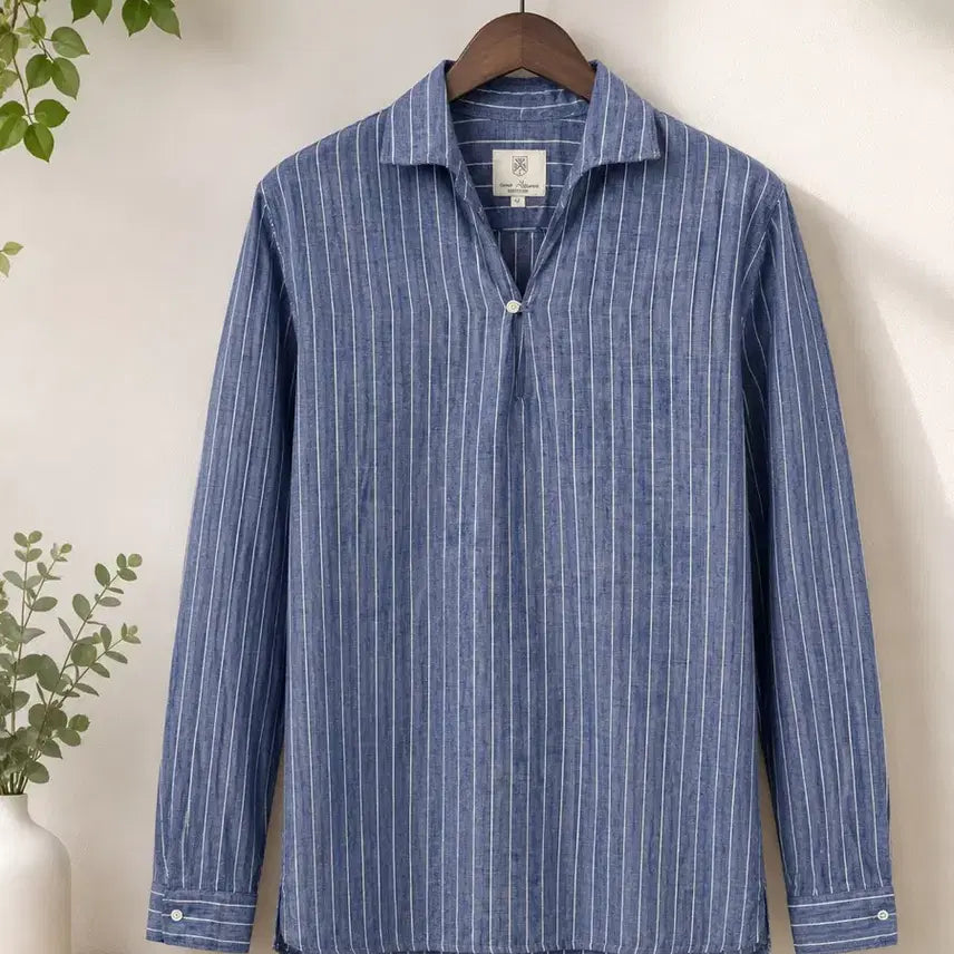[BUNJANG] Classic by Racoon Italian Linen Shirt L (Size 100) / 클래식 바이 라쿤 브랜드 이탈리아 린넨 셔츠 L(100정도 사이즈)