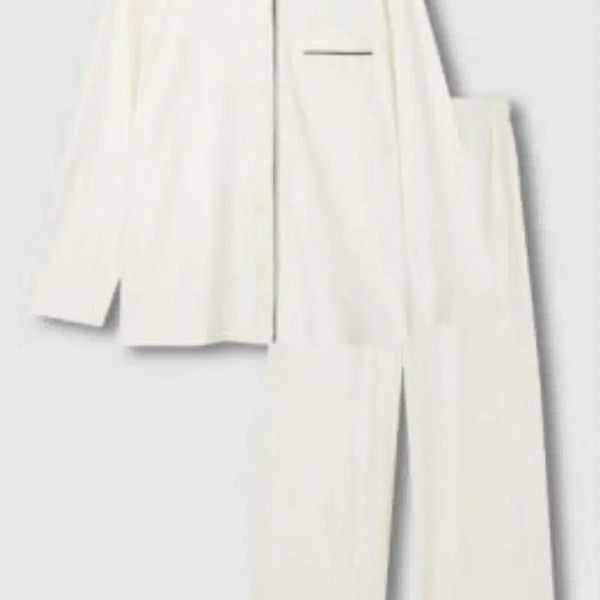 [BUNJANG] JAJU Women's Mink Fleece Flat Collar Pajama Set - Ivory, Size M / JAJU 여 밍크 플리스 플랫 카라 파자마 세트 M 새상품