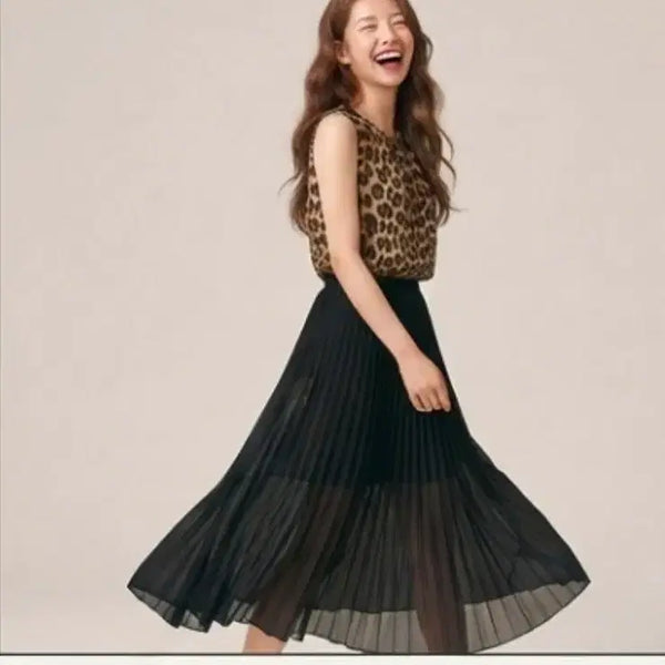 [BUNJANG] MIXXO Leopard Chiffon Sleeveless Blouse (Size M) / 미쏘(MIXXO) 레오파드 쉬폰 블라우스 M