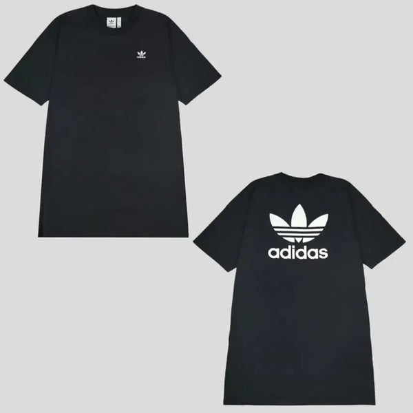 [BUNJANG] Adidas Pigment Black White Trefoil Logo Cotton Oversized Short Sleeve Dress WOMAN FREE / 아디다스 피그먼트 블랙 화이트 트레포일 로고 코튼 오버핏 반팔 원피스 WOMANS FREE
