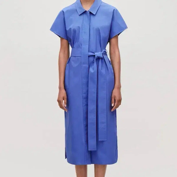 [BUNJANG] COS Belted Shirt Dress Blue / COS 코스 벨티드 셔츠 원피스 블루 M~L