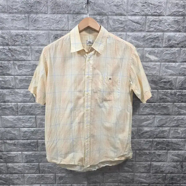 [BUNJANG] Lacoste Check Short Sleeve Shirt Yellow Size 100 / 라코스테 체크 반팔 셔츠 옐로우  사이즈 100 상태아주좋아요