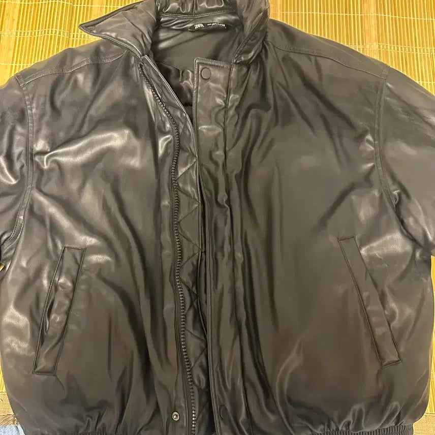 [BUNJANG] Zara Leather Flight Jumper Black / 자라 가죽 항공 점퍼 블랙
