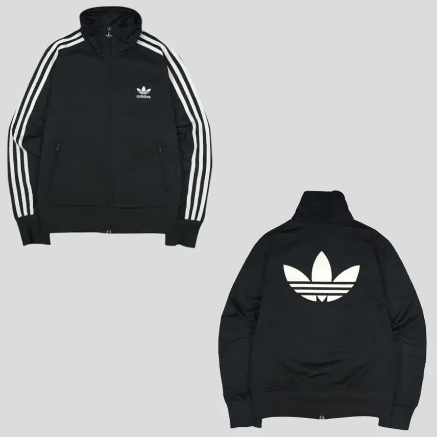 [BUNJANG] Adidas Trefoil Firebird Track Top Zip-Up Jersey / 아디다스 블랙 화이트 배색 트레포일 로고 삼선 파이어버드 올드스쿨 트랙탑 집업 져지 S