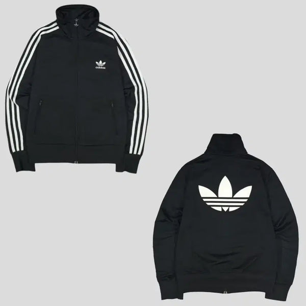 [BUNJANG] Adidas Trefoil Firebird Track Top Zip-Up Jersey / 아디다스 블랙 화이트 배색 트레포일 로고 삼선 파이어버드 올드스쿨 트랙탑 집업 져지 S