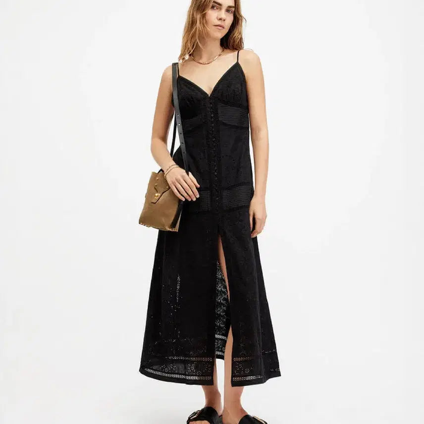 [BUNJANG] AllSaints Dahlia Embroidered Maxi Dress / 올세인츠 달리아 엠브로이더드 원피스