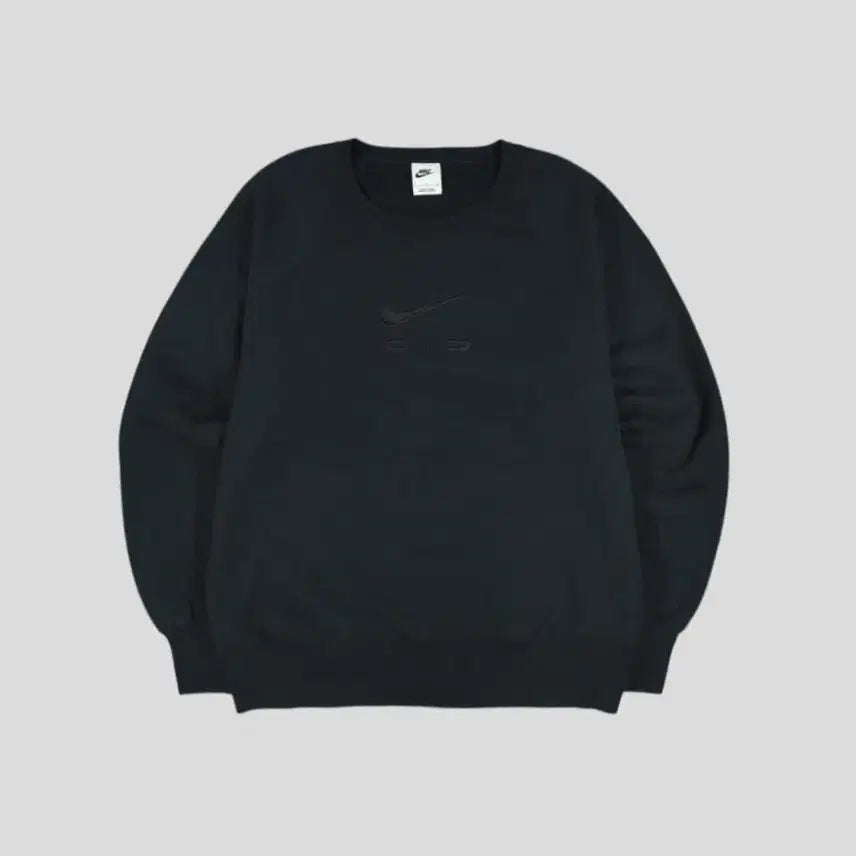 [BUNJANG] Nike Air Black Tonton Swoosh Logo Raglan Cotton Sweatshirt / 나이키 에어 블랙 톤톤 스우시 로고 레글런 코튼 스웻 맨투맨 티셔츠 L