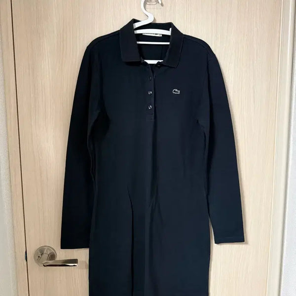 [BUNJANG] Lacoste Black Long Sleeve Polo Dress / 라코스테 긴팔 원피스 카라원피스