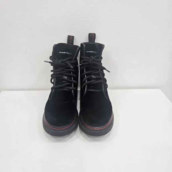 [BUNJANG] Alexander McQueen Oversized Sole Boots Suede Leather Red Stitch / 알렉산더맥퀸 오버솔 부츠 230