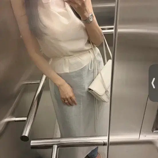 [BUNJANG] La.fleur One-Piece Blouse White / 라플라 원피스 블라우스 .새상품 화이트