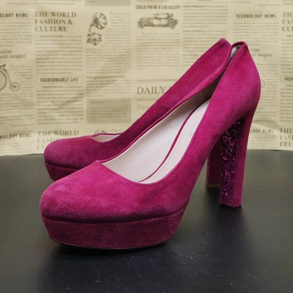 [BUNJANG] Miu Miu Hot Pink Suede Pumps (Size 40/255, 12cm Heel) / 미우미우 핫핑크 스웨이드 펌프스 40 255 굽12