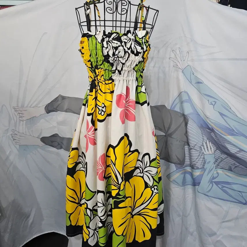 [BUNJANG] Hawaiian Sleeveless Summer Maxi Dress / 하와이안 슬리브리스  썸머  원피스