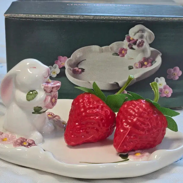 [BUNJANG] Avon Rabbit Ceramic Trinket Dish / 에이본 토끼 세라믹 장신구 접시
