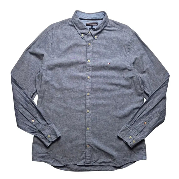 [BUNJANG] Tommy Hilfiger Linen Shirt - Men's XL - Blue / [XL] 타미힐피거 린넨셔츠