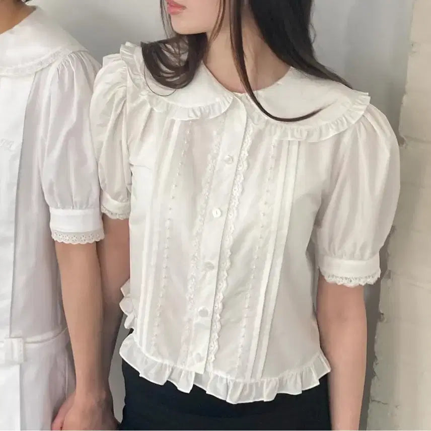 [BUNJANG] Jollyraid Ivy Peter Pan Collar Blouse / 졸리레이드 아이비 피터팬 카라 블라우스