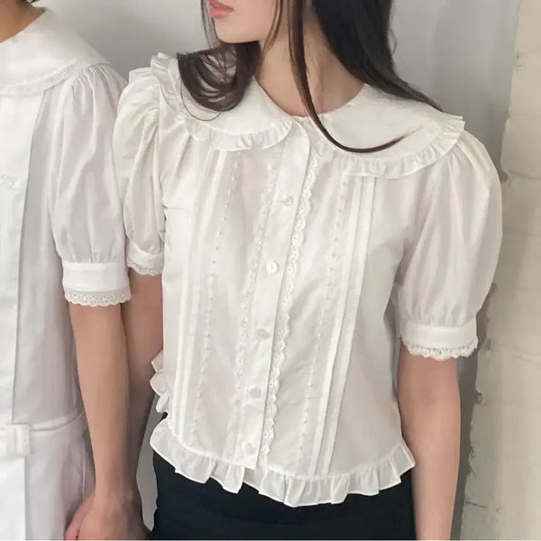 [BUNJANG] Jollyraid Ivy Peter Pan Collar Blouse / 졸리레이드 아이비 피터팬 카라 블라우스