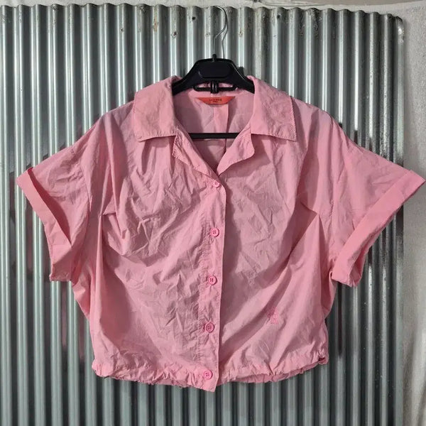 [BUNJANG] F. Bukanec Women's Short Sleeve Pink Shirt / F 반에이크 여성 반팔 핑크색 셔츠