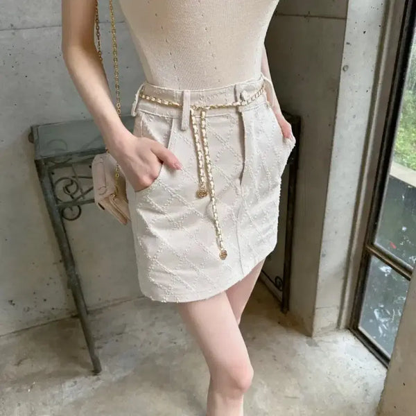[BUNJANG] Lamellose Rosette Diamond Skirt / 다이아스커트 라멜로즈로제드유