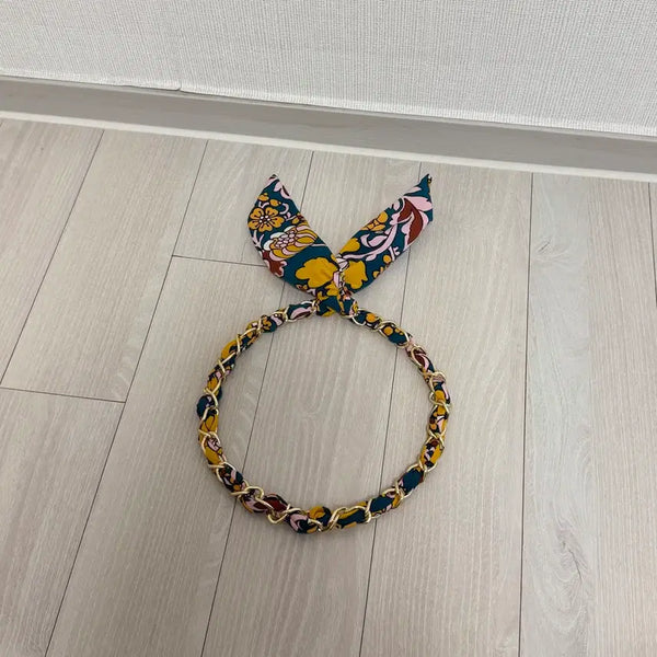 [BUNJANG] Wire Chain Flower Headband / 와이어 체인 플라워 꽃 헤어밴드 머리띠