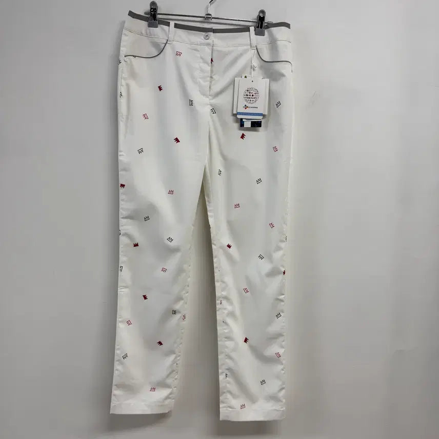 [BUNJANG] Jean-Michel Basquiat Women's Golf Pants White Crown Pattern / 장미쉘 바스키아 여성 골프팬츠 28 화이트 크라운 패턴 골프바지 JS73