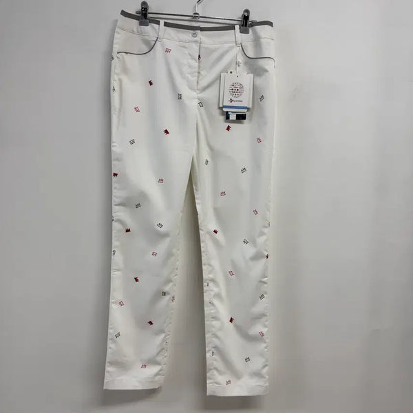 [BUNJANG] Jean-Michel Basquiat Women's Golf Pants White Crown Pattern / 장미쉘 바스키아 여성 골프팬츠 28 화이트 크라운 패턴 골프바지 JS73