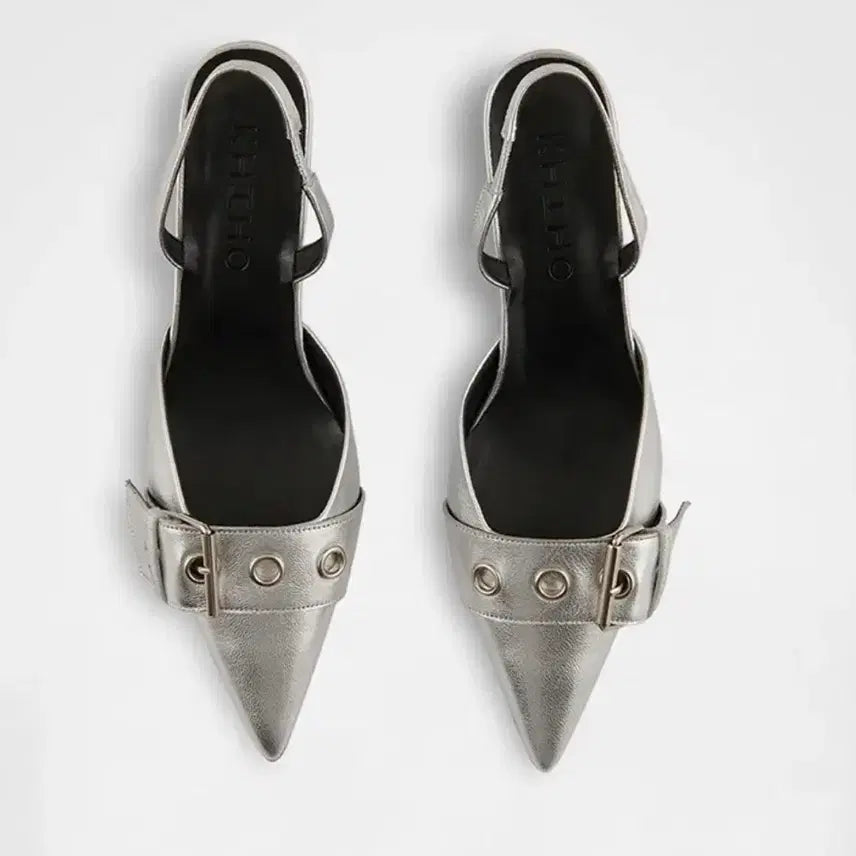 [BUNJANG] KHIIHO Silver Buckle Slingback Shoes / KHIIHO 실버 버클 슬링백 구두 250 (pointed buckle slingback)