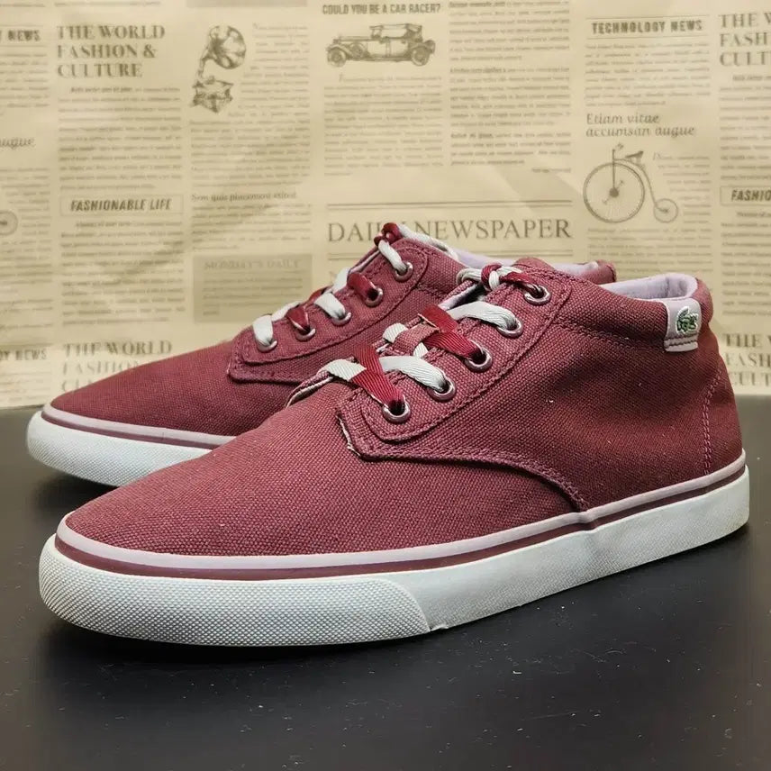 [BUNJANG] Lacoste Burgundy Women's Sneakers Size 250 / 라코스테 버건디 여성스니커즈 250