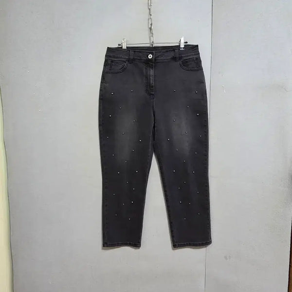 [BUNJANG] SJ Wanij Black Pearl Jeans / SJ와니 손정완 블랙 진주 청바지 77  n8404
