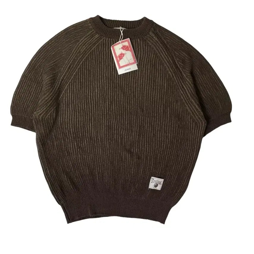 [BUNJANG] LE HAUT Brown Short Sleeve Knit / 르아브 브라운 반팔 니트