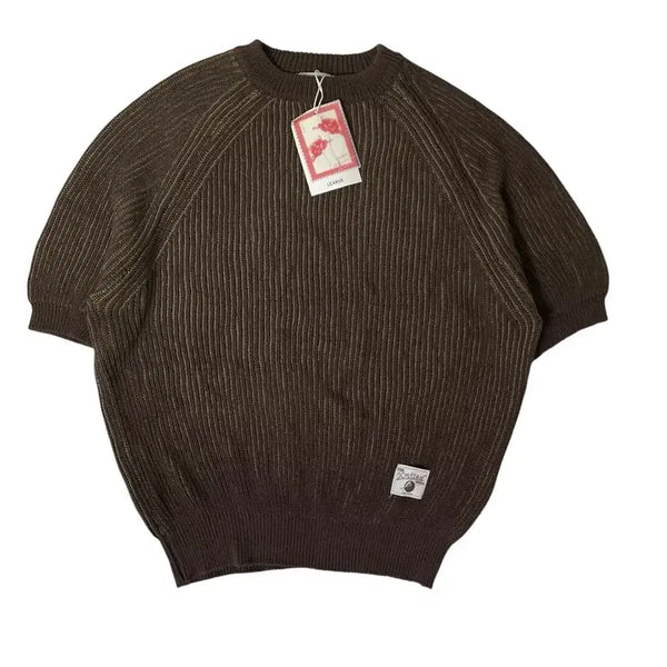 [BUNJANG] LE HAUT Brown Short Sleeve Knit / 르아브 브라운 반팔 니트
