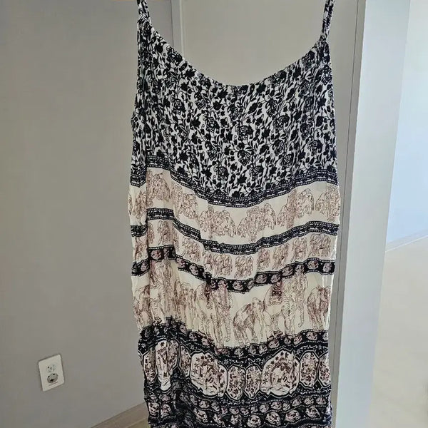 [BUNJANG] Ethnic Pattern Sleeveless Maxi Dress / 에스닉 패턴 나시 원피스