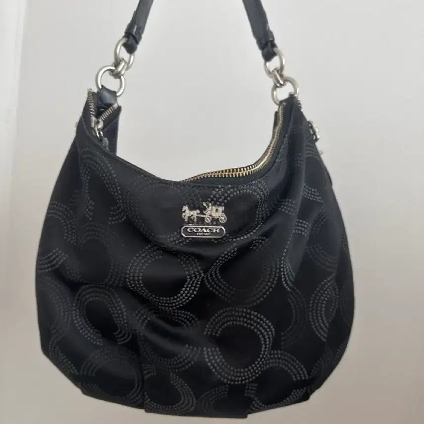 [BUNJANG] Coach Black Pattern Shoulder Bag / 코치 블랙 패턴 호보백 가방 판매 교환