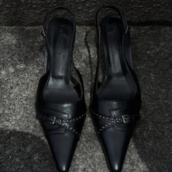 [BUNJANG] Bohemian Seoul Sleek Leather Belted Slingback (Size 250) / [250] 보헤미안서울 슬릭 레더 벨트 슬링백