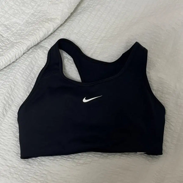 [BUNJANG] Nike Swoosh Sports Bra Black, White / 나이키 스우시 스포츠브라 블랙, 화이트