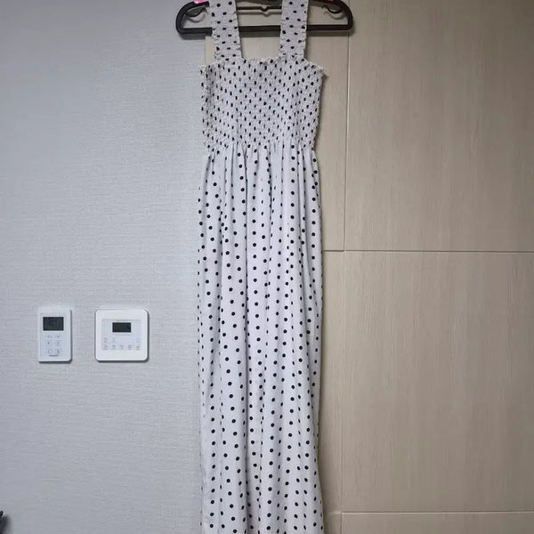 [BUNJANG] Coin Cause Dot Pattern Long Dress / 코인코즈 도트 원피스
