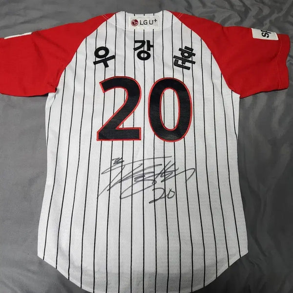 [BUNJANG] LG Twins Woo Kang-hoon Signed Authentic Seoul Baseball Jersey Size 100 / (100) LG트윈스 우강훈 친필싸인 어센틱 서울 유니폼