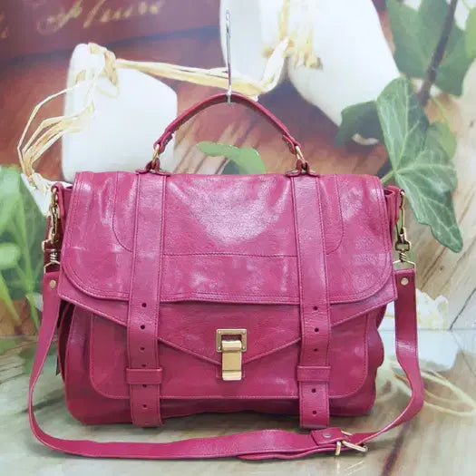 [BUNJANG] Proenza Schouler Pancho Bag Leather Tote Dark Pink / 구제토토 프로엔자슐러 가죽 판쵸백 토드백 정품 중고가방 명품 60408