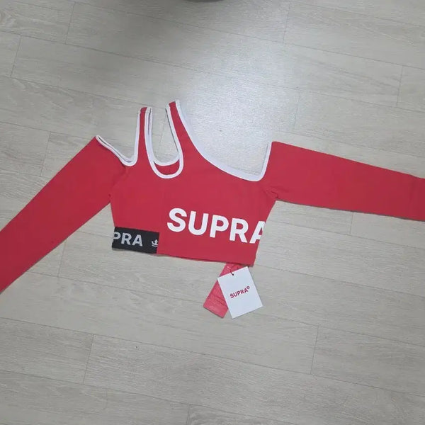 [BUNJANG] SUPRA Red Cropped T-Shirt / SUPRA 크롭티 레드
