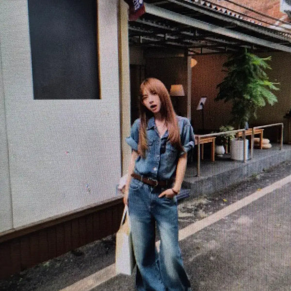 [BUNJANG] Denim Shirt and Pants Set / (해외배송)데님셔츠 + 데님바지 세트