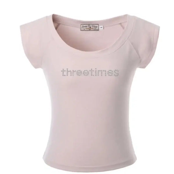 [BUNJANG] 3Times Bijou Logo T-Shirt Pink M / 쓰리타임즈 비쥬 로고 티 핑크 m