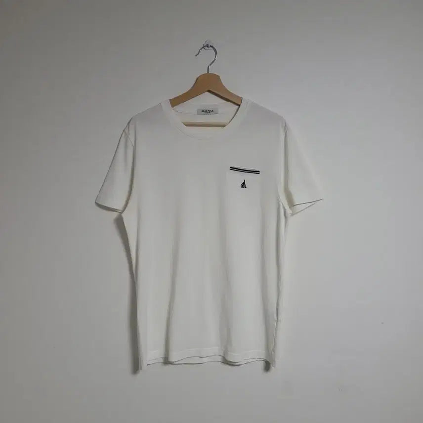 [BUNJANG] Beanpole Men's White Slim Fit Short Sleeve T-shirt Size 105 / (105) BEANPOLE 빈폴 남성 반팔 티셔츠 화이트 슬림핏