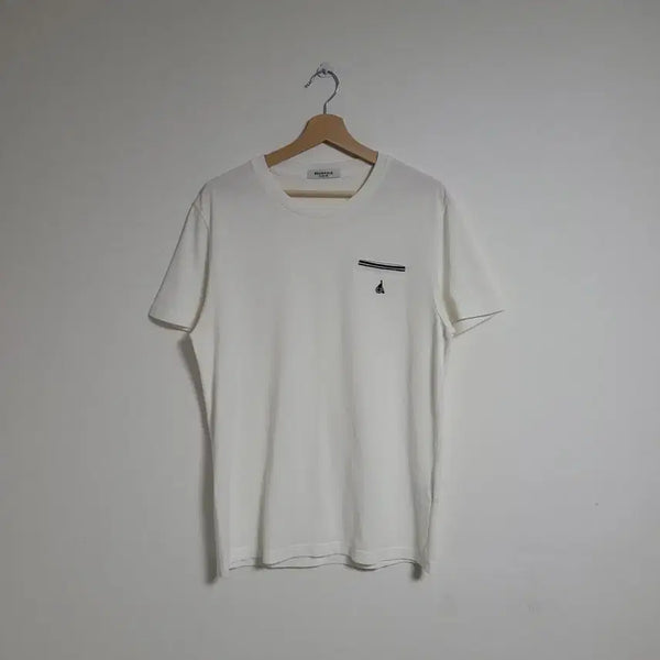 [BUNJANG] Beanpole Men's White Slim Fit Short Sleeve T-shirt Size 105 / (105) BEANPOLE 빈폴 남성 반팔 티셔츠 화이트 슬림핏