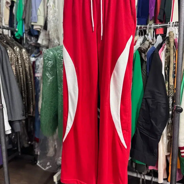 [BUNJANG] Red Color Block Training Pants / 레드 컬러 블록 트레이닝 팬츠 F