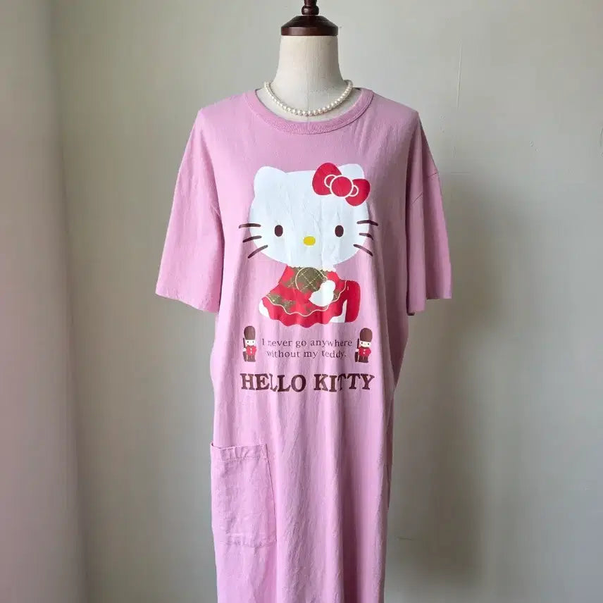 [BUNJANG] Hello Kitty Pink Short Sleeve Dress / 헬로키티 핑크 반팔 원피스