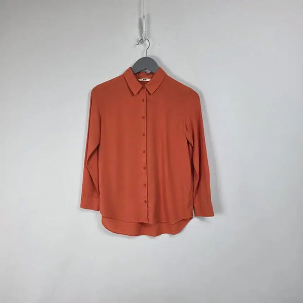 [BUNJANG] Uniqlo Transitional Shirt Orange Women's S / 유니클로 간절기 셔츠 오렌지 여 85. 260804